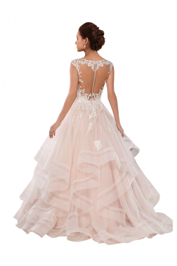 Compra Marfil & Champán Cuello de Corazón Cola capilla Tul Encaje Vestidos de novia