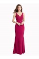 Compra Rojo Sirena Cuello en V Cuello Alto Gasa Largo Vestidos de dama de honor / Vestidos de fiesta